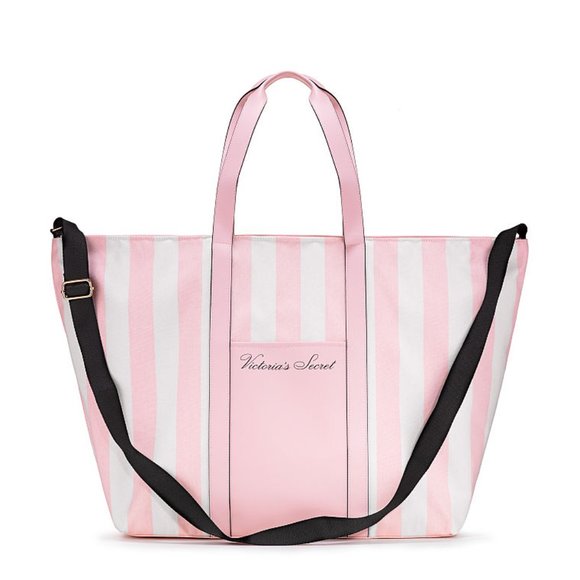 Victoria's Secret Handbags - Victoria's Secret Weekender Tote Bag Striped Pink